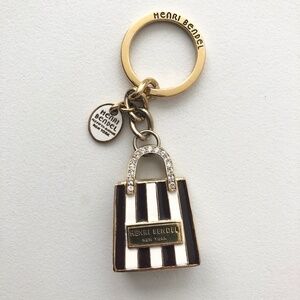 Henri bendel shopping bag keychain fob charm